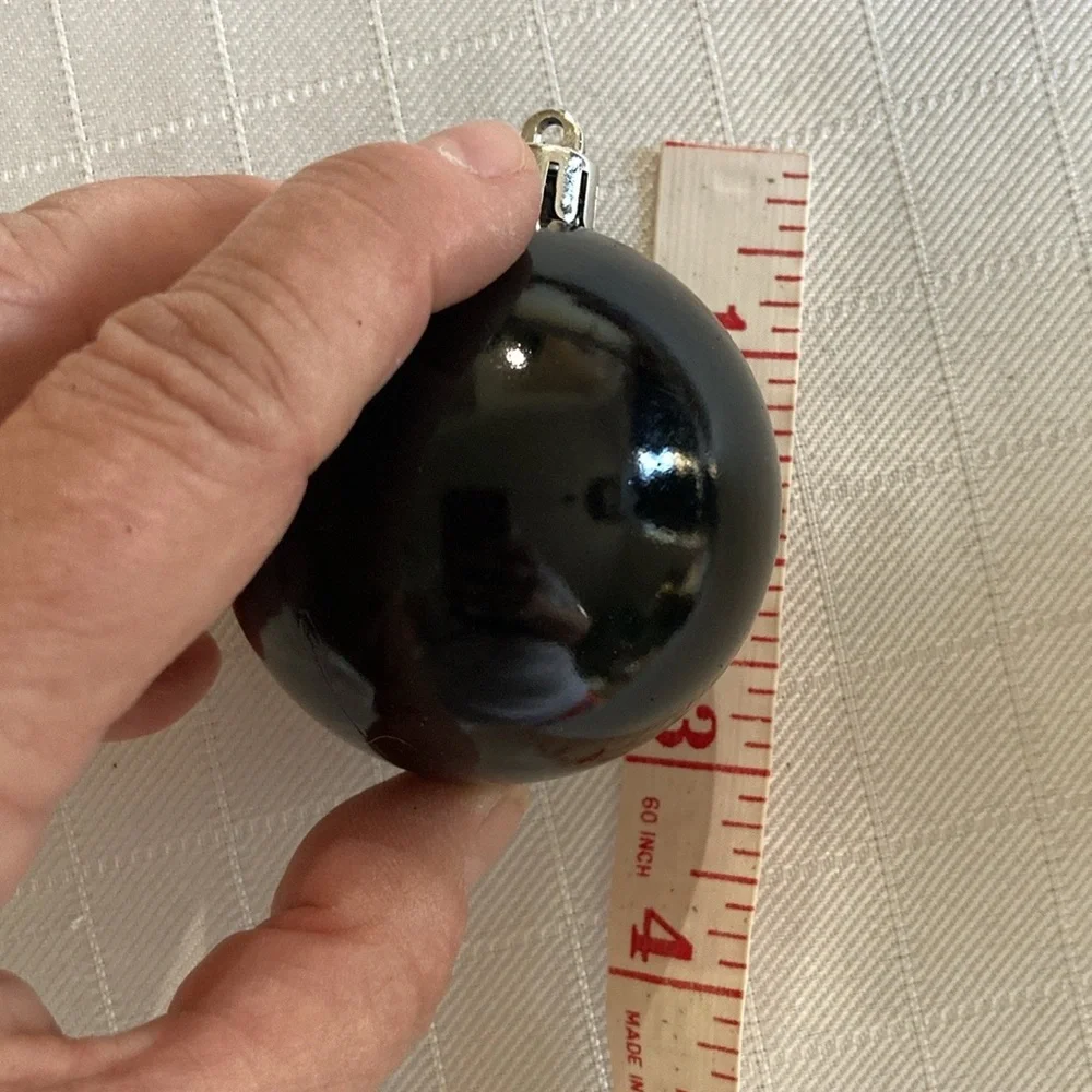 Black Shatterproof Christmas balls x50 NEW matte glitter shiny 3”